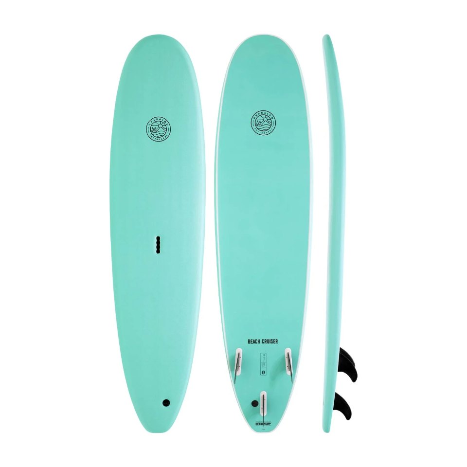 Gnaraloo Beach Cruiser soft surfboard, deck, bottom and side